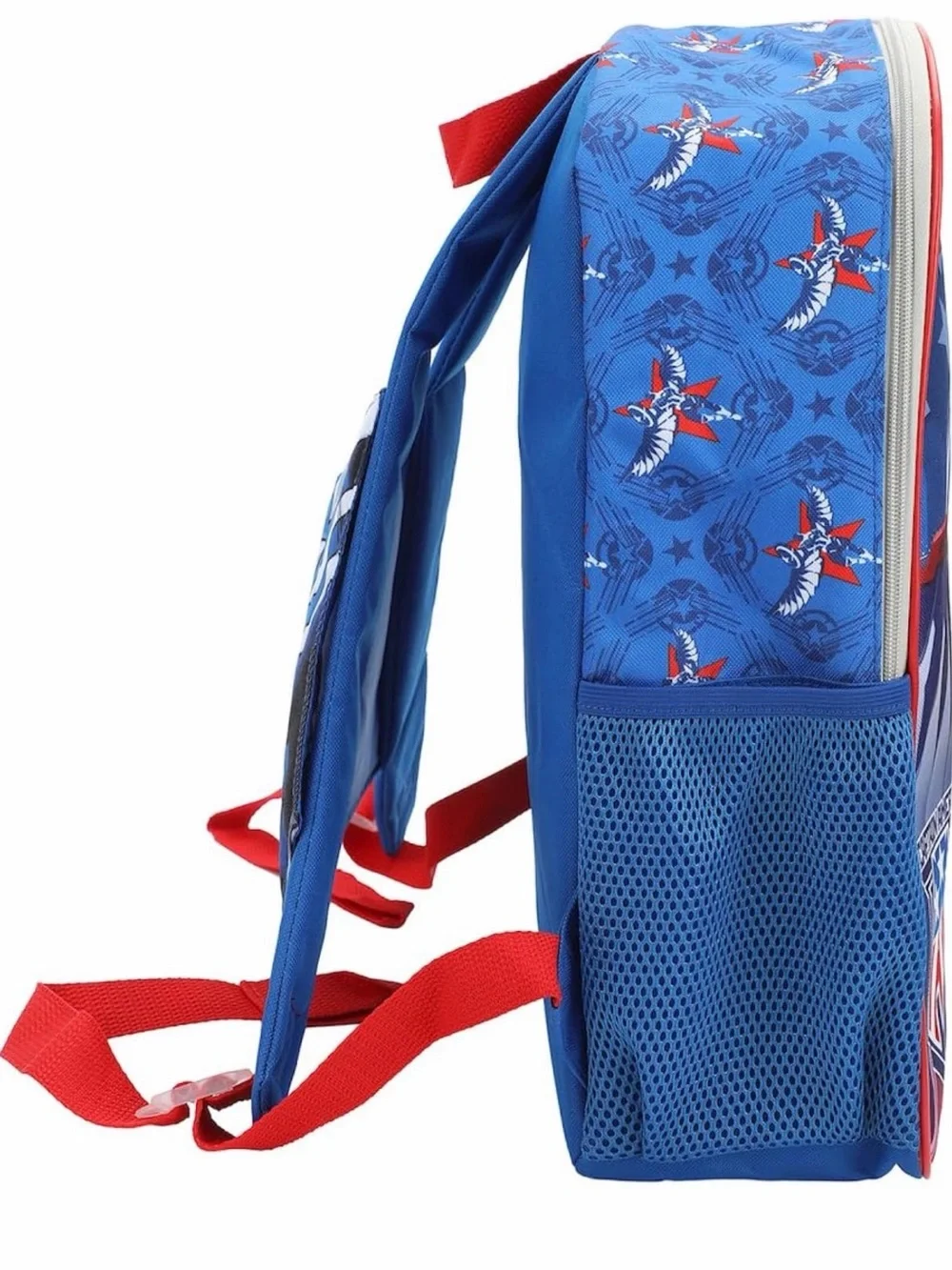 Marvel Captain America Kids Red & Blue Backpack with Shield Art